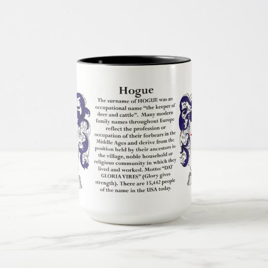 Wapenstaart voor de familie Hogue Mok (Midden)