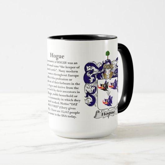 Wapenstaart voor de familie Hogue Mok (Voorkant rechts)