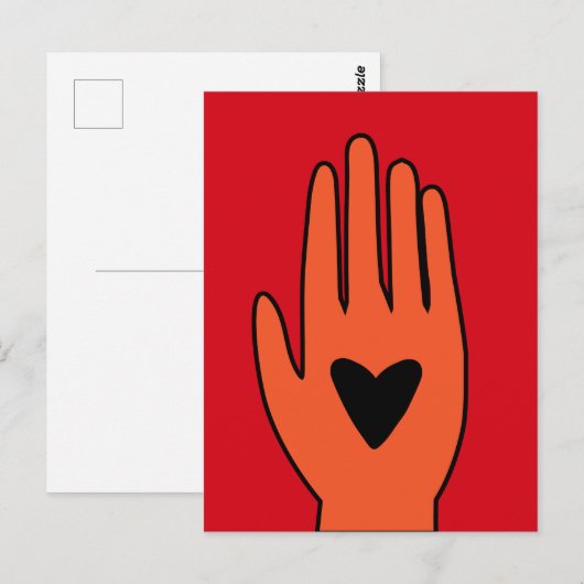 Wapenstilstand nu hand Palestina grafisch ontwerp Briefkaart (Voorkant / Achterkant)