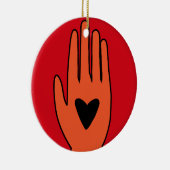 Wapenstilstand nu hand Palestina grafisch ontwerp Keramisch Ornament (Rechts)