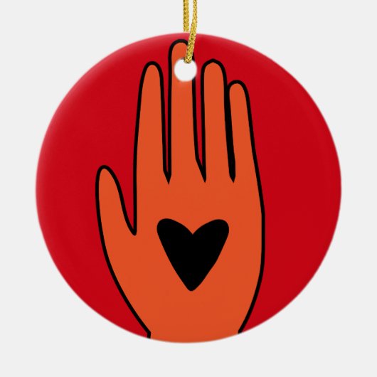 Wapenstilstand nu hand Palestina grafisch ontwerp Keramisch Ornament (Voorkant)