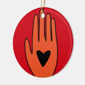 Wapenstilstand nu hand Palestina grafisch ontwerp Keramisch Ornament (Links)