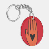 Wapenstilstand nu hand Palestina grafisch ontwerp Sleutelhanger (Voorkant Links)