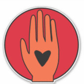 Wapenstilstand nu hand Palestina grafisch ontwerp Sticker (Voorkant)