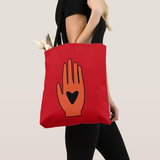 Wapenstilstand nu hand Palestina grafisch ontwerp Tote Bag (Dichtbij)