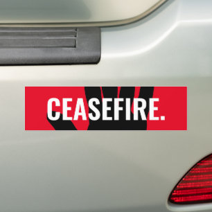 Wapenstilstand rood wit zwart hand anti oorlog dou bumpersticker