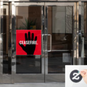 Wapenstilstand rood wit zwart hand anti oorlog dou raamsticker (Kantoordeur)