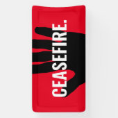 Wapenstilstand rood wit zwart hand anti oorlog dou spandoek (Verticaal)