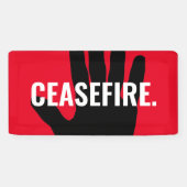 Wapenstilstand rood wit zwart hand anti oorlog dou spandoek (Horizontaal)