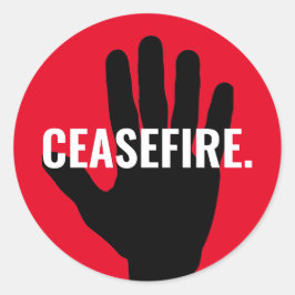 Wapenstilstand rood wit zwart hand vet aangepaste  ronde sticker