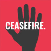 Wapenstilstand rood wit zwart hand vet aangepaste  sticker (Voorkant)