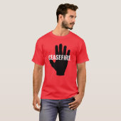 Wapenstilstand rood wit zwart hand vet aangepaste  t-shirt (Voorkant volledig)
