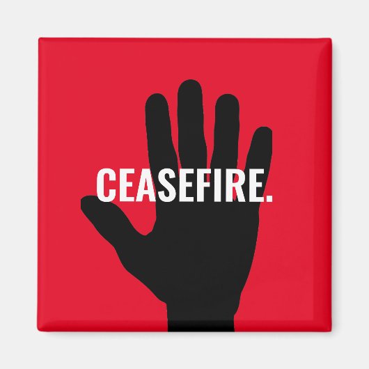 Wapenstilstand rood wit zwart stop hand anti oorlo magneet (Voorkant)