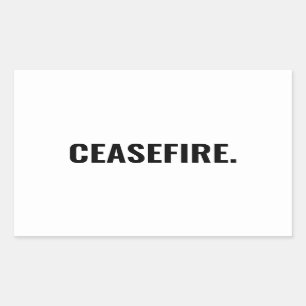 Wapenstilstand wit zwart tekst minimalistische ant rechthoekige sticker
