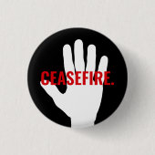 Wapenstilstand zwart rood wit hand vet aangepaste  ronde button 3,2 cm (Voorkant)