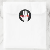 Wapenstilstand zwart rood wit hand vet aangepaste ronde sticker (Tas)