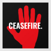 Wapenstilstand zwart wit rode hand anti oorlog dou raamsticker (Vel)