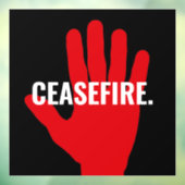 Wapenstilstand zwart wit rode hand anti oorlog dou raamsticker (Vel 3)