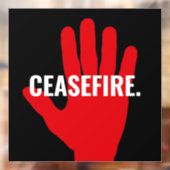 Wapenstilstand zwart wit rode hand anti oorlog dou raamsticker (Vel 2)