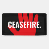 Wapenstilstand zwart wit rode hand anti oorlog dou spandoek (Horizontaal)