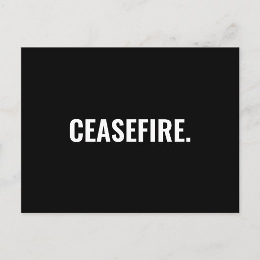 Wapenstilstand zwart wit tekst minimalistische ant briefkaart (Voorkant)