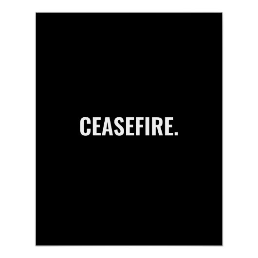 Wapenstilstand zwart wit tekst minimalistische ant perfect poster (Voorkant)