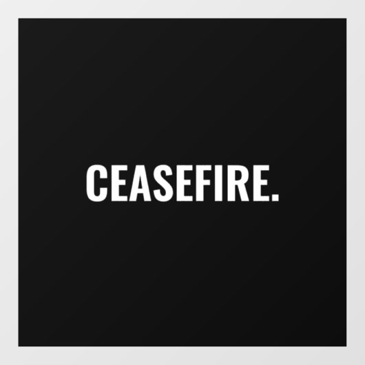 Wapenstilstand zwart wit tekst minimalistische ant raamsticker (Vel)