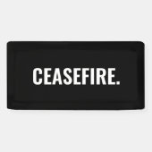 Wapenstilstand zwart wit tekst minimalistische ant spandoek (Horizontaal)