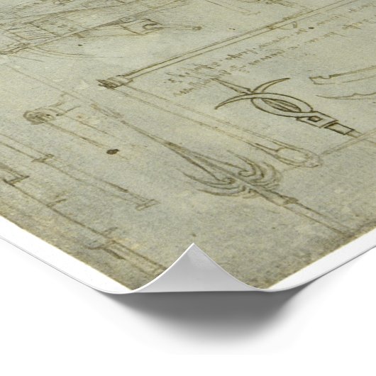 Wapenstudies, Leonardo da Vinci Poster (Hoek)