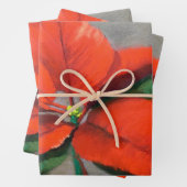 Wapenvellen met kerstcadeautjes in Poinsettia Inpakpapier Vel (In situ)