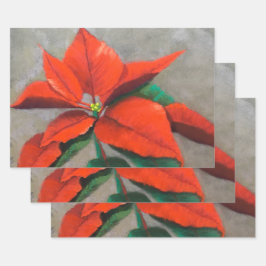 Wapenvellen met kerstcadeautjes in Poinsettia Inpakpapier Vel