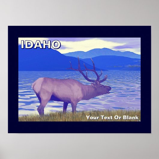 Wapiti (Eland) Aan Het Meer Poster (Voorkant)
