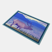 Wapiti (Eland) bij het meer - Welkom Deurmat (Schuin)