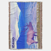 Wapiti (Elk) By The Lake Deken (Voorkant Verticaal)