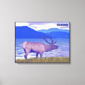 Wapiti (Elk) van het meer Canvas Afdruk (Voorkant)