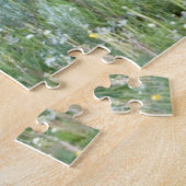Wapitihert met gewei in fluweel grazend legpuzzel (Zijkant)