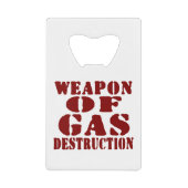 Wapon van de gasvernietiging creditkaart flessenopener (Voorkant)