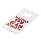 Wapon van de gasvernietiging creditkaart flessenopener (Achterkant Gekanteld)