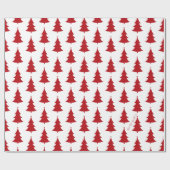 Wappapier met rode en witte kerstboom cadeaupapier (Vlak)