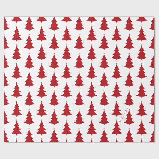 Wappapier met rode en witte kerstboom cadeaupapier (Vlak)