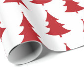 Wappapier met rode en witte kerstboom cadeaupapier (Rol Hoek)