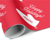 Wappapier met rode en witte ovendrukken cadeaupapier (Rol Hoek)