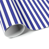 Wappapier met witte en blauwe streping cadeaupapier (Rol Hoek)