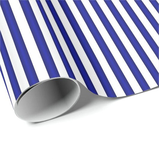 Wappapier met witte en blauwe streping cadeaupapier (Rol Hoek)