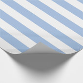 Wappapier met witte en lichte blauwe streping cadeaupapier (Hoek)