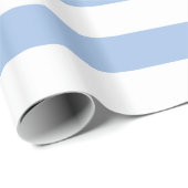 Wappapier met witte en lichte blauwe streping cadeaupapier (Rol Hoek)