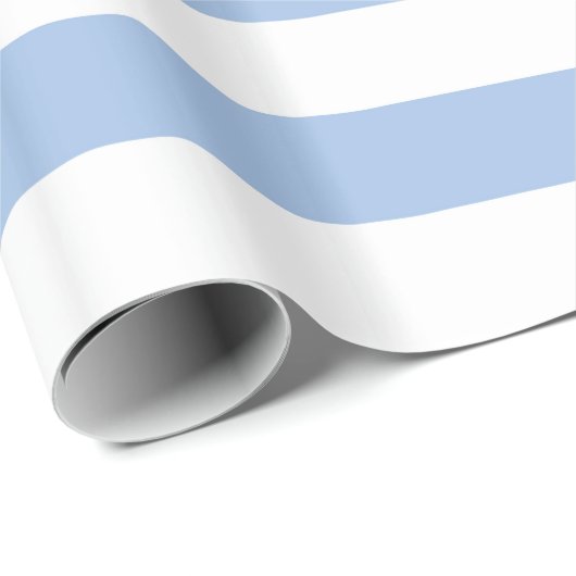 Wappapier met witte en lichte blauwe streping cadeaupapier (Rol Hoek)