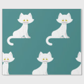 Wappapier met witte kat cadeaupapier (Vlak)