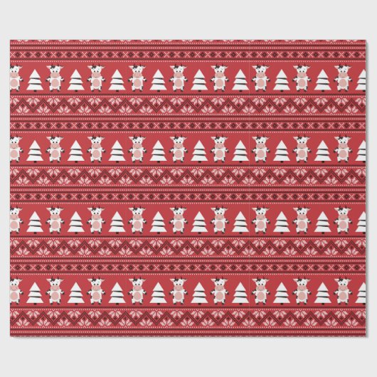 Wappapier voor kerstkerstcadeautjes met Koe Cadeaupapier (Vlak)