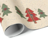 Wappapier voor naaiwerk met kerstbomen cadeaupapier (Rol Hoek)
